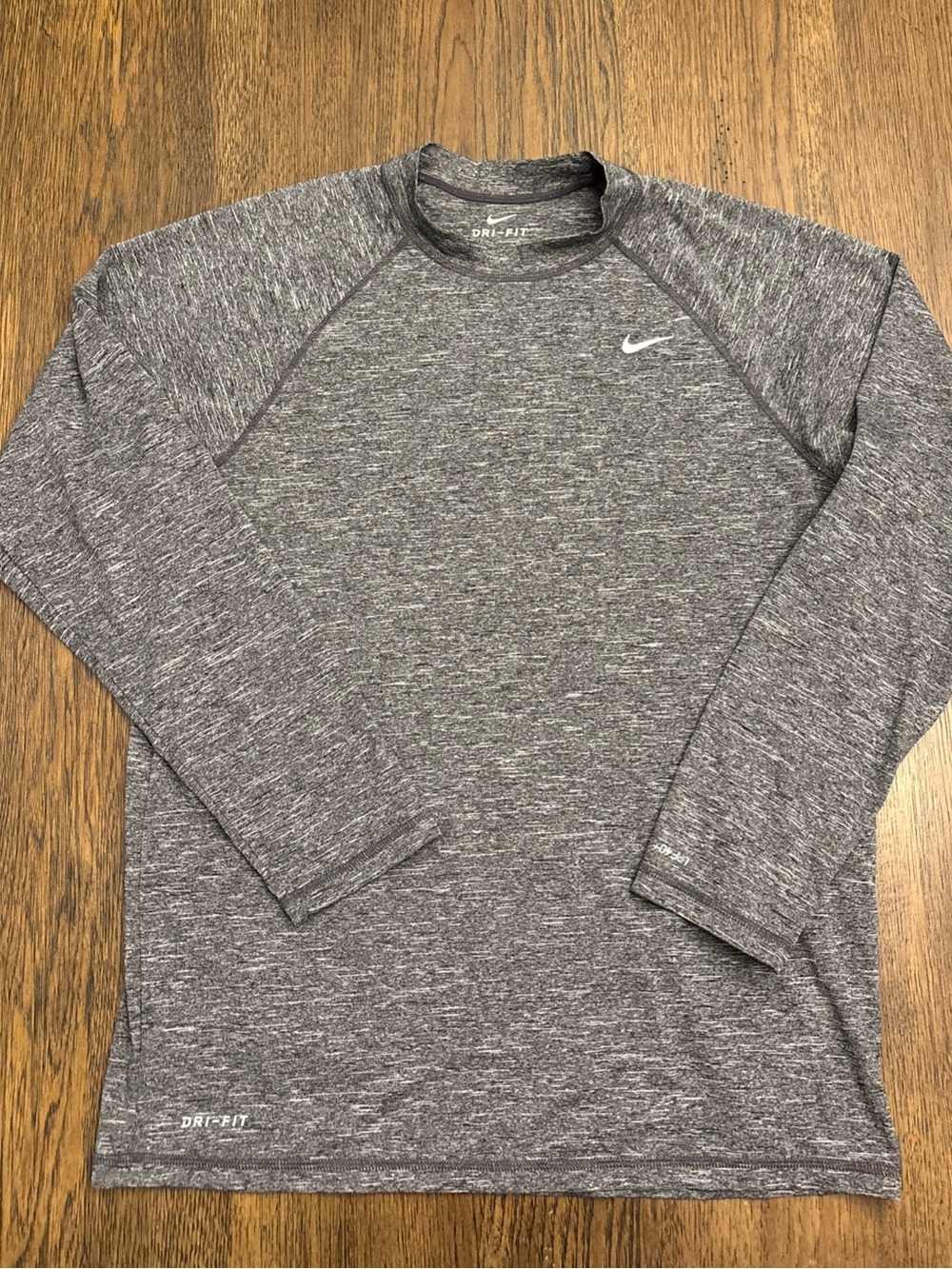 Nike Long-Sleeve Dri-FIT Crew in Gray Heather